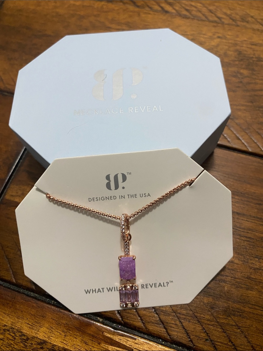 Bomb Party OG Originals Necklace - Iris Ice Crystal & Lavender Topaz - Rose Gold